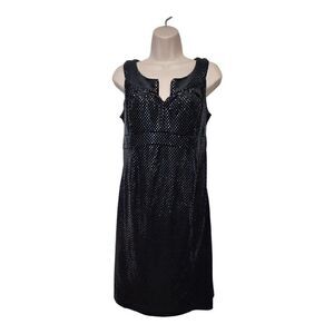 Mimi Maternity Black Sequin Notched Neckline Built-in Tie Dress Size Small